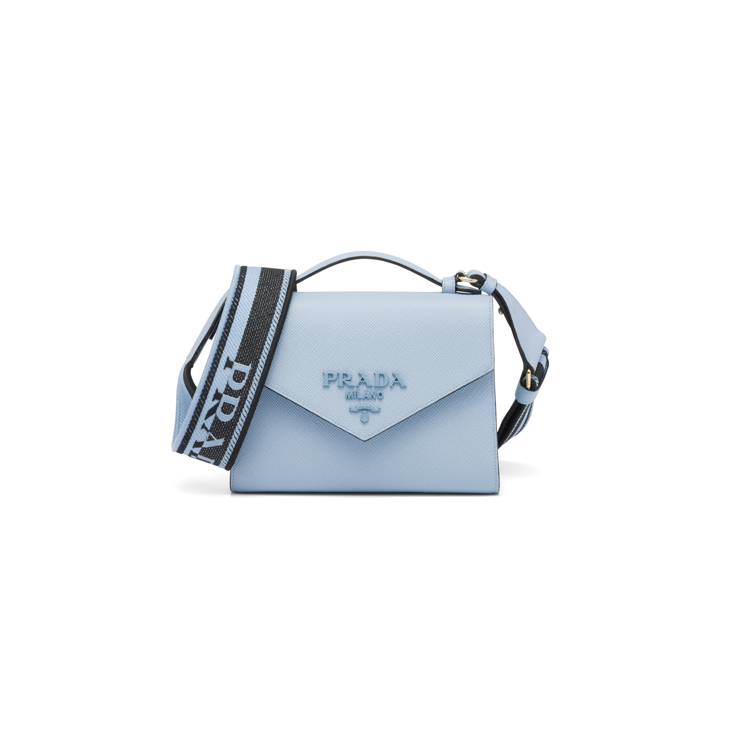 pra*a monoCh*0me saffiano leather bag 1bd317 (21*14*6.5cm)